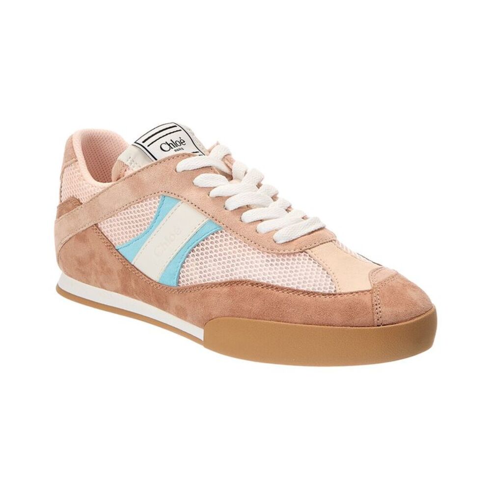 Chloé Kick Suede-Trim Sneaker, Pink